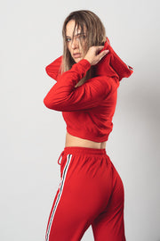 Red Street Cropped Hoodie | Wake&Shake Athletics